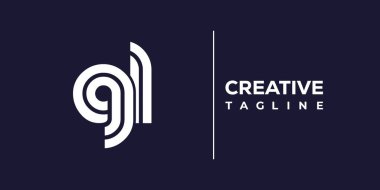 QL soyut minimalist harfler logo monogramı. Bu minimalist bir logo, bu logo iki küçük harf ile tasarlanmış.