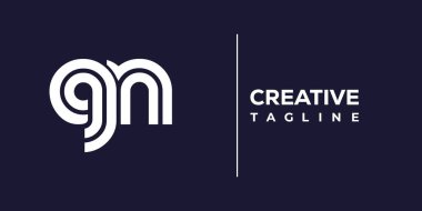 QN soyut minimalist harfler logo monogramı. Bu minimalist bir logo, bu logo iki küçük harf ile tasarlanmış.