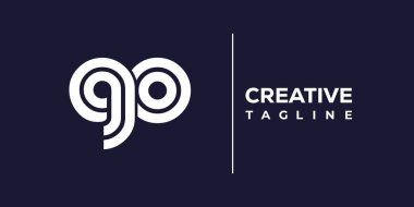 QO soyut minimalist harfler Logo Monogram. Bu minimalist bir logo, bu logo iki küçük harf ile tasarlanmış.