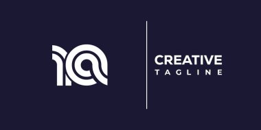 Ra soyut minimalist harfler logo monogramı. Bu minimalist bir logo, bu logo iki küçük harf ile tasarlanmış.