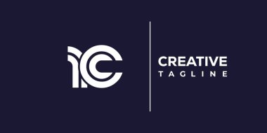 RC soyut minimalist harfler logo monogramı. Bu minimalist bir logo, bu logo iki küçük harf ile tasarlanmış.