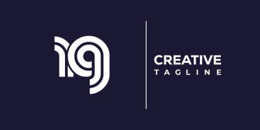 RG soyut minimalist harfler logo monogramı. Bu minimalist bir logo, bu logo iki küçük harf ile tasarlanmış.