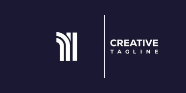 RI soyut minimalist harfler logo monogramı. Bu minimalist bir logo, bu logo iki küçük harf ile tasarlanmış.