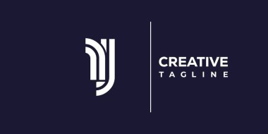 RJ soyut minimalist harfler logo monogramı. Bu minimalist bir logo, bu logo iki küçük harf ile tasarlanmış.