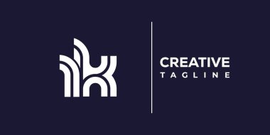 RK soyut minimalist harfler logo monogramı. Bu minimalist bir logo, bu logo iki küçük harf ile tasarlanmış.