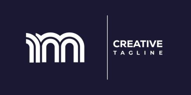 RM soyut minimalist harfler logo monogramı. Bu minimalist bir logo, bu logo iki küçük harf ile tasarlanmış.