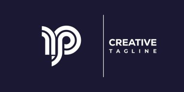 RP soyut minimalist harfler logo monogramı. Bu minimalist bir logo, bu logo iki küçük harf ile tasarlanmış.