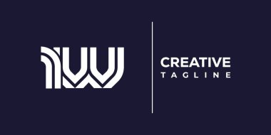 RW soyut minimalist harfler logo monogramı. Bu minimalist bir logo, bu logo iki küçük harf ile tasarlanmış.