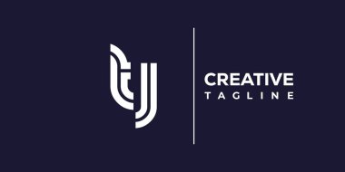 TJ soyut minimalist harfler logo monogramı. Bu minimalist bir logo, bu logo iki küçük harf ile tasarlanmış.