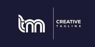 TM soyut minimalist harfler logo monogramı. Bu minimalist bir logo, bu logo iki küçük harf ile tasarlanmış.