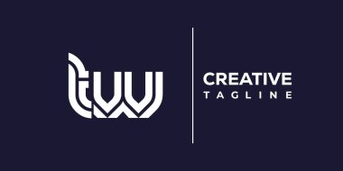 TW soyut minimalist harfler logo monogramı. Bu minimalist bir logo, bu logo iki küçük harf ile tasarlanmış.