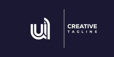 UL soyut minimalist harfler logo monogramı. Bu minimalist bir logo, bu logo iki küçük harf ile tasarlanmış.