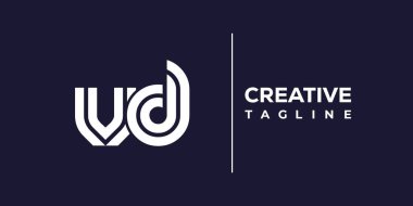 VD soyut minimalist harfler logo monogramı. Bu minimalist bir logo, bu logo iki küçük harf ile tasarlanmış.