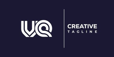 Ve soyut minimalist harfler logo monogramı. Bu minimalist bir logo, bu logo iki küçük harf ile tasarlanmış.