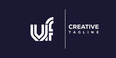 VF soyut minimalist harfler logo monogramı. Bu minimalist bir logo, bu logo iki küçük harf ile tasarlanmış.