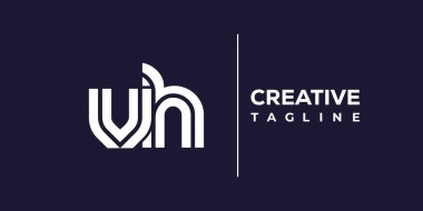 VH soyut minimalist harfler logo monogramı. Bu minimalist bir logo, bu logo iki küçük harf ile tasarlanmış.