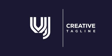 VJ soyut minimalist harfler logo monogramı. Bu minimalist bir logo, bu logo iki küçük harf ile tasarlanmış.