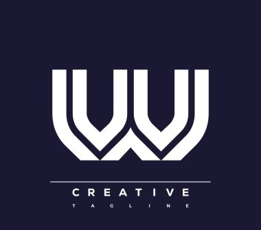 W bstrct minimalist harfler Logo Monogrm. Bu minimlist logo, bu logo iki harfi birleştirerek mde.