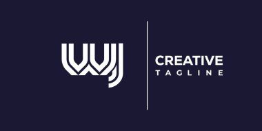 WJ soyut minimalist harfler logo monogramı. Bu minimalist bir logo, bu logo iki küçük harf ile tasarlanmış.