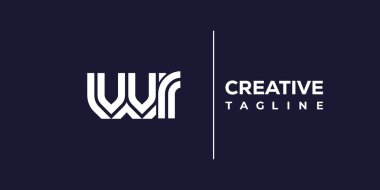 WR soyut minimalist harfler logo monogramı. Bu minimalist bir logo, bu logo iki küçük harf ile tasarlanmış.