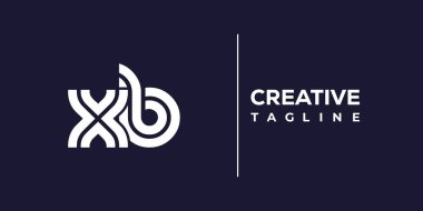 XB soyut minimalist harfler logo monogramı. Bu minimalist bir logo, bu logo iki küçük harf ile tasarlanmış.