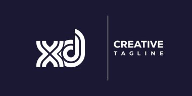 XD soyut minimalist harfler logo monogramı. Bu minimalist bir logo, bu logo iki küçük harf ile tasarlanmış.