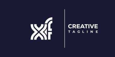 XF soyut minimalist harfler logo monogramı. Bu minimalist bir logo, bu logo iki küçük harf ile tasarlanmış.