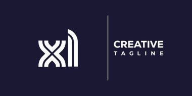 XL soyut minimalist harfler logo monogramı. Bu minimalist bir logo, bu logo iki küçük harf ile tasarlanmış.
