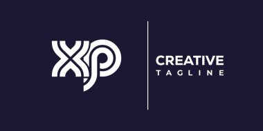 XP soyut minimalist harfler logo monogramı. Bu minimalist bir logo, bu logo iki küçük harf ile tasarlanmış.