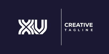 XV soyut minimalist harfler logo monogramı. Bu minimalist bir logo, bu logo iki küçük harf ile tasarlanmış.