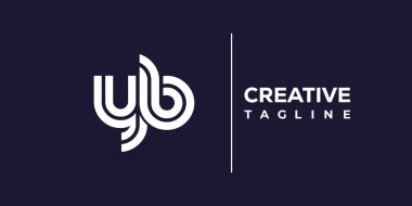 YB soyut minimalist harfler logo monogramı. Bu minimalist bir logo, bu logo iki küçük harf ile tasarlanmış.