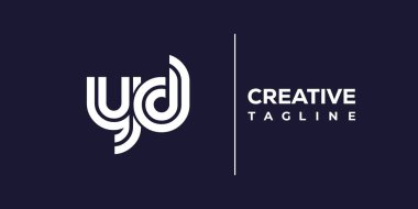 YD soyut minimalist harfler logo monogramı. Bu minimalist bir logo, bu logo iki küçük harf ile tasarlanmış.