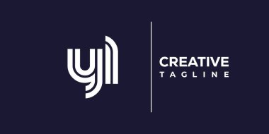 YL soyut minimalist harfler logo monogramı. Bu minimalist bir logo, bu logo iki küçük harf ile tasarlanmış.