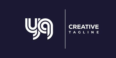 YQ soyut minimalist harfler logo monogramı. Bu minimalist bir logo, bu logo iki küçük harf ile tasarlanmış.