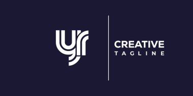 YR soyut minimalist harfler logo monogramı. Bu minimalist bir logo, bu logo iki küçük harf ile tasarlanmış.