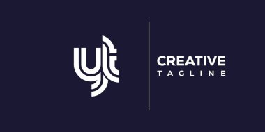 YT soyut minimalist harfler logo monogramı. Bu minimalist bir logo, bu logo iki küçük harf ile tasarlanmış.