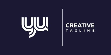 Soyut minimalist harfler logo monogramı. Bu minimalist bir logo, bu logo iki küçük harf ile tasarlanmış.