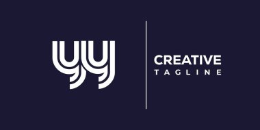 YY soyut minimalist harfler Logo Monogram. Bu minimalist bir logo, bu logo iki küçük harf ile tasarlanmış.