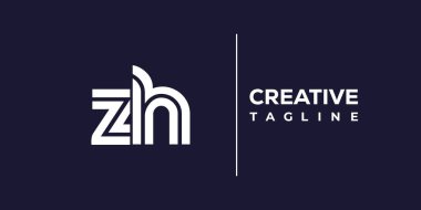 ZH soyut minimalist harfler logo monogramı. Bu minimalist bir logo, bu logo iki küçük harf ile tasarlanmış.