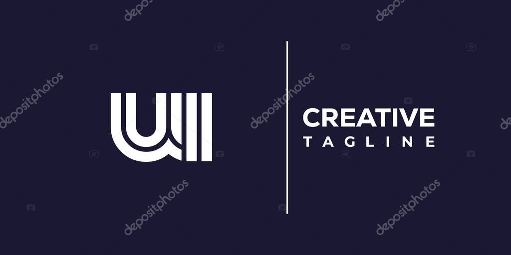 UI abstract  minimalist letters Logo Monogram. It is a minimalist logo, this logo is designed with two lowercase abstract letters