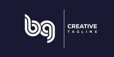 BG soyut minimalist harfler logo monogramı. Bu minimalist bir logo, bu logo iki küçük harf ile tasarlanmış.