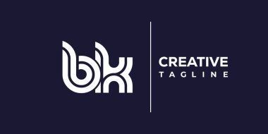 BK soyut minimalist harfler logo monogramı. Bu minimalist bir logo, bu logo iki küçük harf ile tasarlanmış.