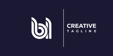BL soyut minimalist harfler logo monogramı. Bu minimalist bir logo, bu logo iki küçük harf ile tasarlanmış.