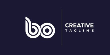 BO soyut minimalist harfler logo monogramı. Bu minimalist bir logo, bu logo iki küçük harf ile tasarlanmış.