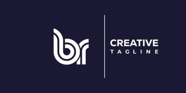 BR soyut minimalist harfler logo monogramı. Bu minimalist bir logo, bu logo iki küçük harf ile tasarlanmış.