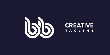 BB soyut minimalist harfler logo monogramı. Bu minimalist bir logo, bu logo iki küçük harf ile tasarlanmış.