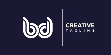 BD soyut minimalist harfler logo monogramı. Bu minimalist bir logo, bu logo iki küçük harf ile tasarlanmış.