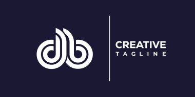 DB soyut minimalist harfler logo monogramı. Bu minimalist bir logo, bu logo iki küçük harf ile tasarlanmış.