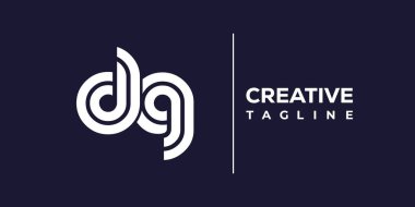DG soyut minimalist harfler logo monogramı. Bu minimalist bir logo, bu logo iki küçük harf ile tasarlanmış.