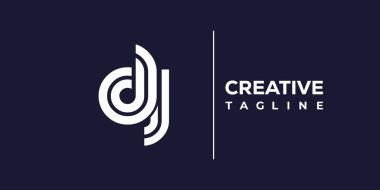 DJ Soyut Minimalist Harfler Logo Monogram. Bu minimalist bir logo, bu logo iki küçük harf ile tasarlanmış.